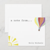 Hot-luchtballon en Sun Persoonlijke flatpanel Notitiekaartje (Voorkant / Achterkant)