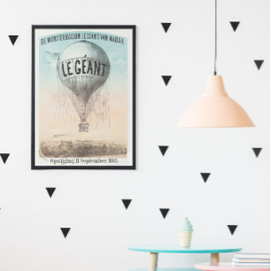  hot-luchtballon, Frans reizen Poster