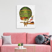 Hot-luchtballon, groen canvas afdruk (Insitu (Woonkamer))