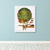 Hot-luchtballon, groen canvas afdruk (Insitu (Houten vloer))
