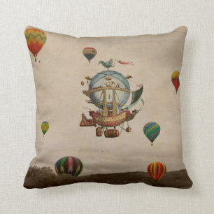 Hot-luchtballon, La Minerve 1803, in stijl Kussen