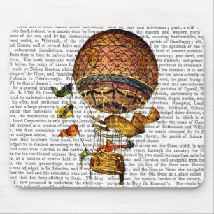 Hot-luchtballon met vlaggen muismat