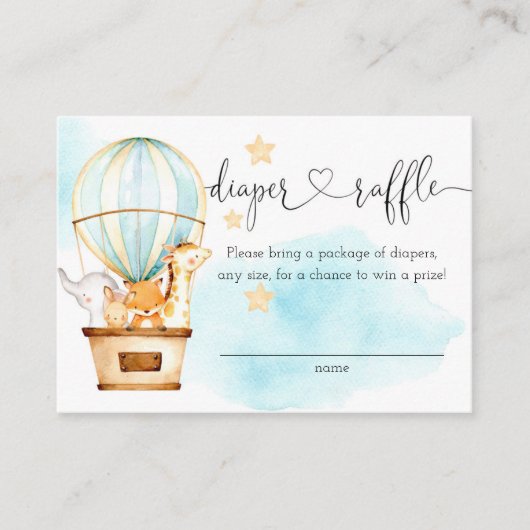 Hot-luchtballon omhoog en weg, luidere affaire informatiekaartje (Voorkant)