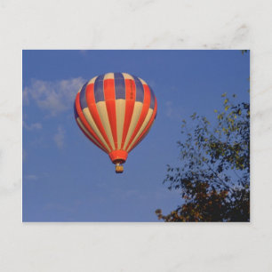 Hot-luchtballon Rood/blauw/geel Briefkaart
