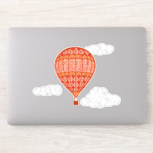 Hot-luchtballon, Shades van koraal Sinaasappel Sticker