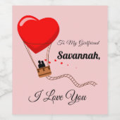 Hot-luchtballon Wijn Etiket (Enkel label)