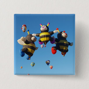 Hot-luchtballonbijen - NM-festival Pins Vierkante Button 5,1 Cm