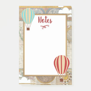 hot-luchtballonnen en wolkenavontuur post-it® notes