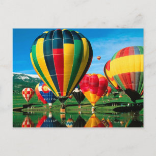 Hot-luchtballonnen op de Lakeside Past Card Briefkaart