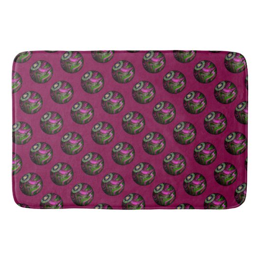Hot Magenta Lawn Bowls, Memory Foam Bath Mat (Voorkant)