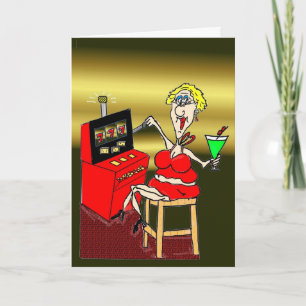 HOT MAMA SLOT MACHINE MARTINI BIRTHDAY CARD KAART