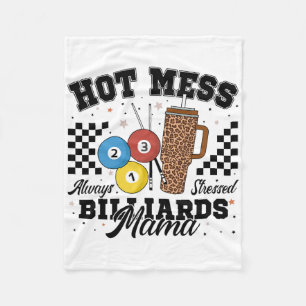 Hot Mess Altijd Benadrukt Biljart Mama Moeder's D Fleece Deken
