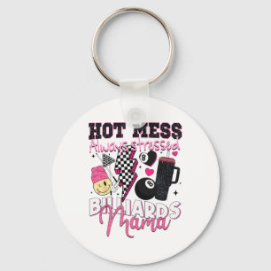 Hot Mess Altijd Benadrukt Biljart Mama Moeder's D Sleutelhanger