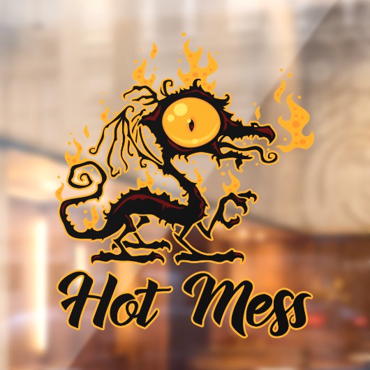 Hot Mess Crisy Dragon Raamsticker (Vel 2)