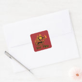 Hot Mess Crisy Dragon Vierkante Sticker (Envelop)
