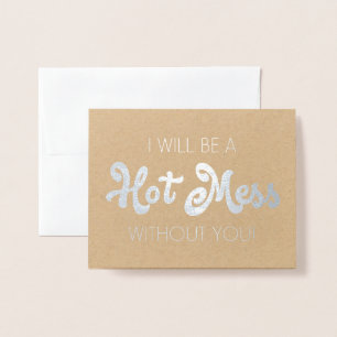 Hot Mess   Funny Bridesmaid of Maid of Honor Folie Kaarten