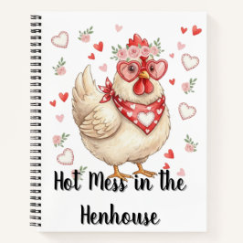 Hot Mess in the Henhouse Valentine Chicken Grid Notitieboek