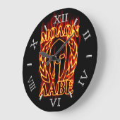 Hot Molon Labe Warrior Mask Laurels Dial on Fire Grote Klok (Hoek)