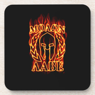 Hot Molon Labe Warrior Mask Laurels on Fire Drankjes Onderzetter