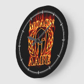 Hot Molon Labe Warrior Mask Laurels on Fire Grote Klok (Hoek)