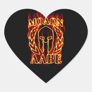 Hot Molon Labe Warrior Mask Laurels on Fire Hart Sticker