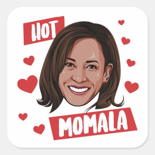 HOT MOMALA VIERKANTE STICKER (Voorkant)