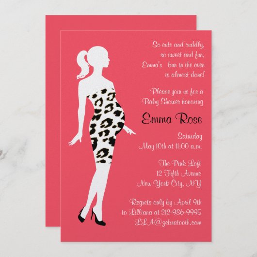 Hot Momma! baby shower Uitnodiging (Voorkant / Achterkant)