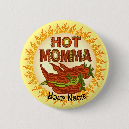 Hot Momma custom Ronde Button 5,7 Cm (Voorkant)