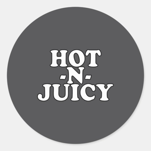 Hot N Juicy Ronde Sticker (Voorkant)