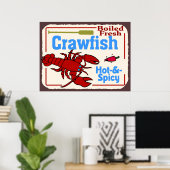 Hot N Spicy Boiled Crawfish Sign Poster (Thuiskantoor)