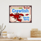 Hot N Spicy Boiled Crawfish Sign Poster (Keuken)