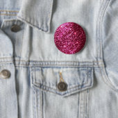 HOT NEON PINK SPARKLE GLITTER ACHTERGROND FUN RONDE BUTTON 5,7 CM (In situ)