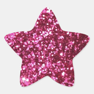 HOT NEON PINK SPARKLE GLITTER ACHTERGROND FUN STER STICKER