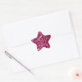 HOT NEON PINK SPARKLE GLITTER ACHTERGROND FUN STER STICKER (Envelop)