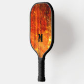 Hot-Oranje zwart-vlammenmonogram Pickleball Paddle (Links)