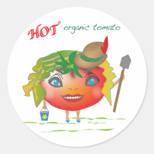 Hot Organic Tomato Ronde Sticker