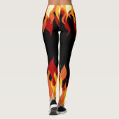 'Hot Pants' Vlammen op zwart Leggings (Achterkant)