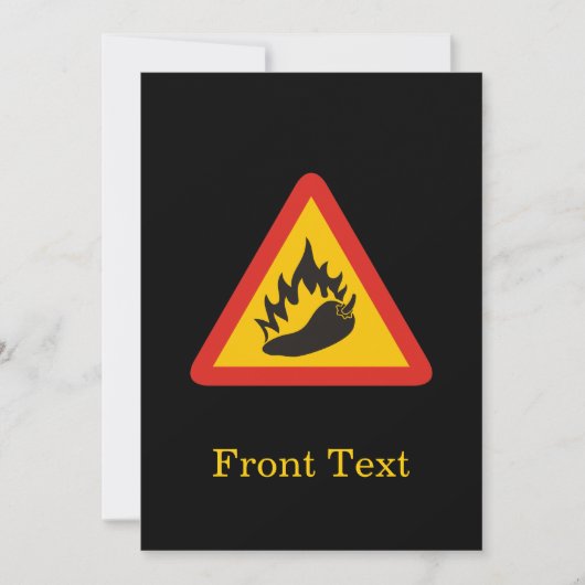 Hot Pepper Danger Sign Kaart (Voorkant)