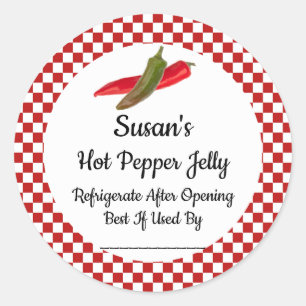 Hot Pepper Jelly Custom Canning Jar Sticker