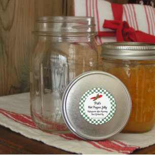 Hot Pepper Jelly Custom Canning Jar Sticker
