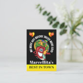 Hot Pepper Mexican Restaurant Humor Visitekaartje (Staand voorkant)