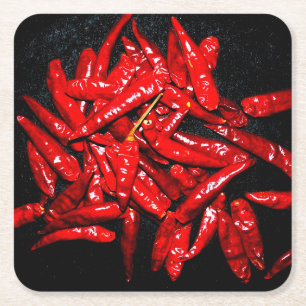 Hot Pepper - stilstaand leven Vierkante Kartonnen Onderzetter