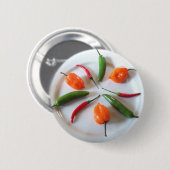 Hot Peppers 2 Ronde Button 5,7 Cm (Voorkant /achterkant)