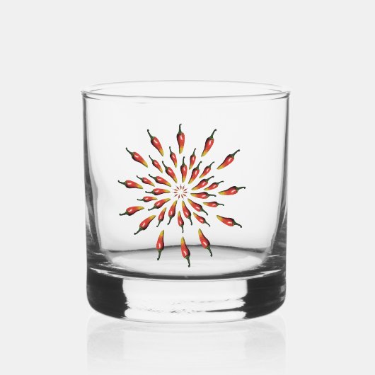 Hot Peppers Mandala Whisky Glas (Voorkant)