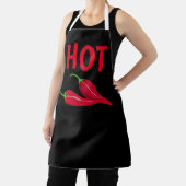 HOT PEPPERS WIFE HOTTIE KITCHEN APRON SCHORT (Insitu)