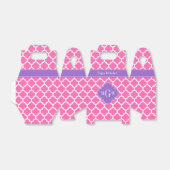 Hot Pink2 WhMarokkaans #5 Amethyst 3 Init Monogram Bedankdoosjes (Uitgevouwen)