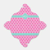 Hot Pink2 Wt Moroccan #5 Turquoise 3 Init Monogram Bedankdoosjes (Uitgevouwen)