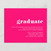 Hot Pink 2025 Bold Typography Foto Afstuderen (Achterkant)