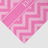 Hot Pink #2 Cotton Snoep LG Chevron Name Monogram Tissuepapier (Detail)