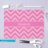 Hot Pink #2 Cotton Snoep LG Chevron Name Monogram Tissuepapier (Craft)